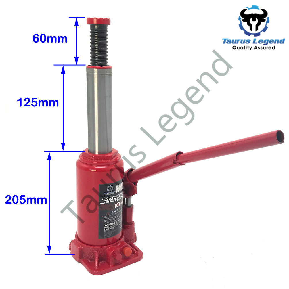 4x 10 Ton GS Hydraulic Bottle Jack w/Safety Valve Car Van Truck Caravan 4WD Lift