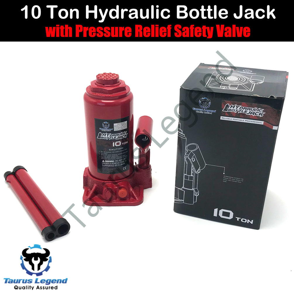 4x 10 Ton GS Hydraulic Bottle Jack w/Safety Valve Car Van Truck Caravan 4WD Lift
