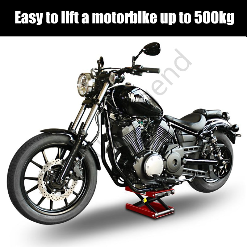 500kg Motorcycle Scissor Jack 9-37cm ATV Motorbike Lift Antiskip Platform Bench