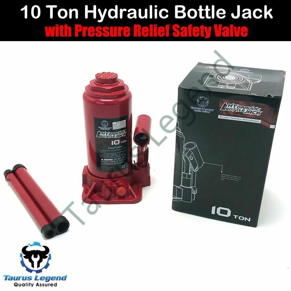 10 Ton High Quality Hydraulic Bottle Jack Car Van Truck Caravan W/ Safety Valve