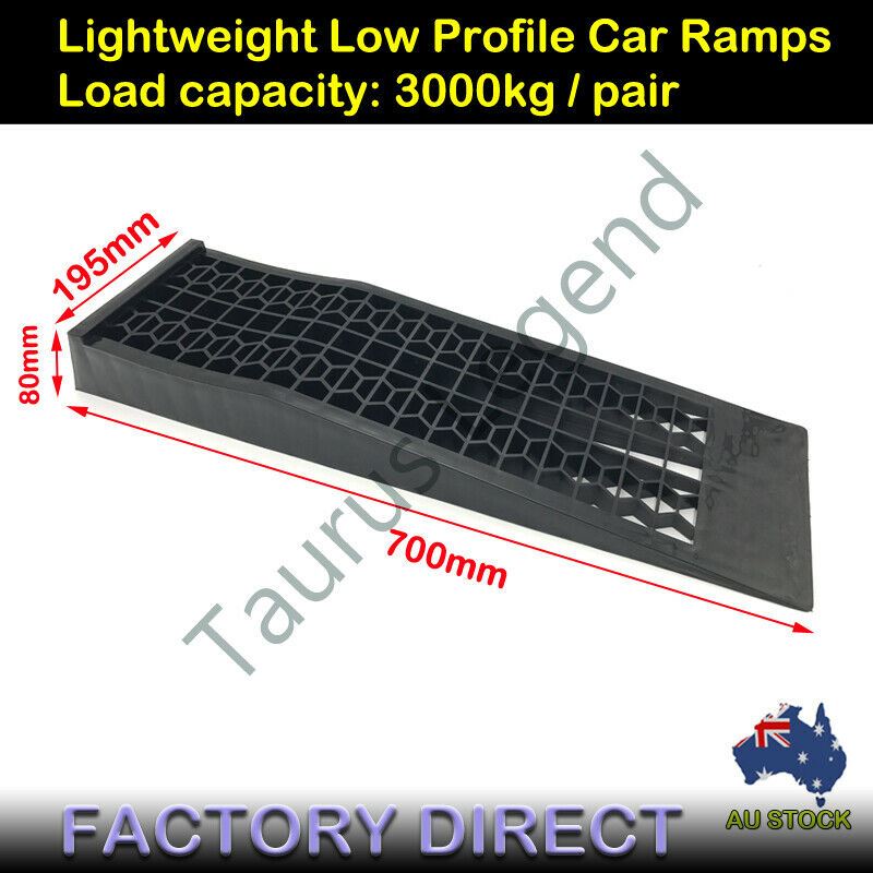 3000kg Super Low Profile NEW Car Ramps 7cm Rise Antiskid Service Ramp (1 Pair)