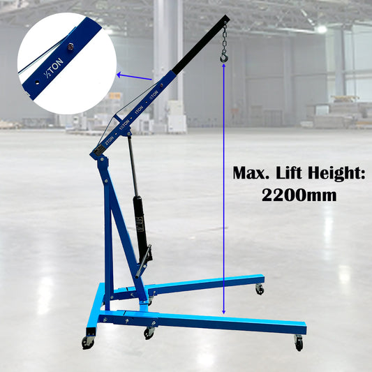 Taurus Legend 2 Ton Engine Crane 2000kg Blue Folding Hoist Heavy Duty