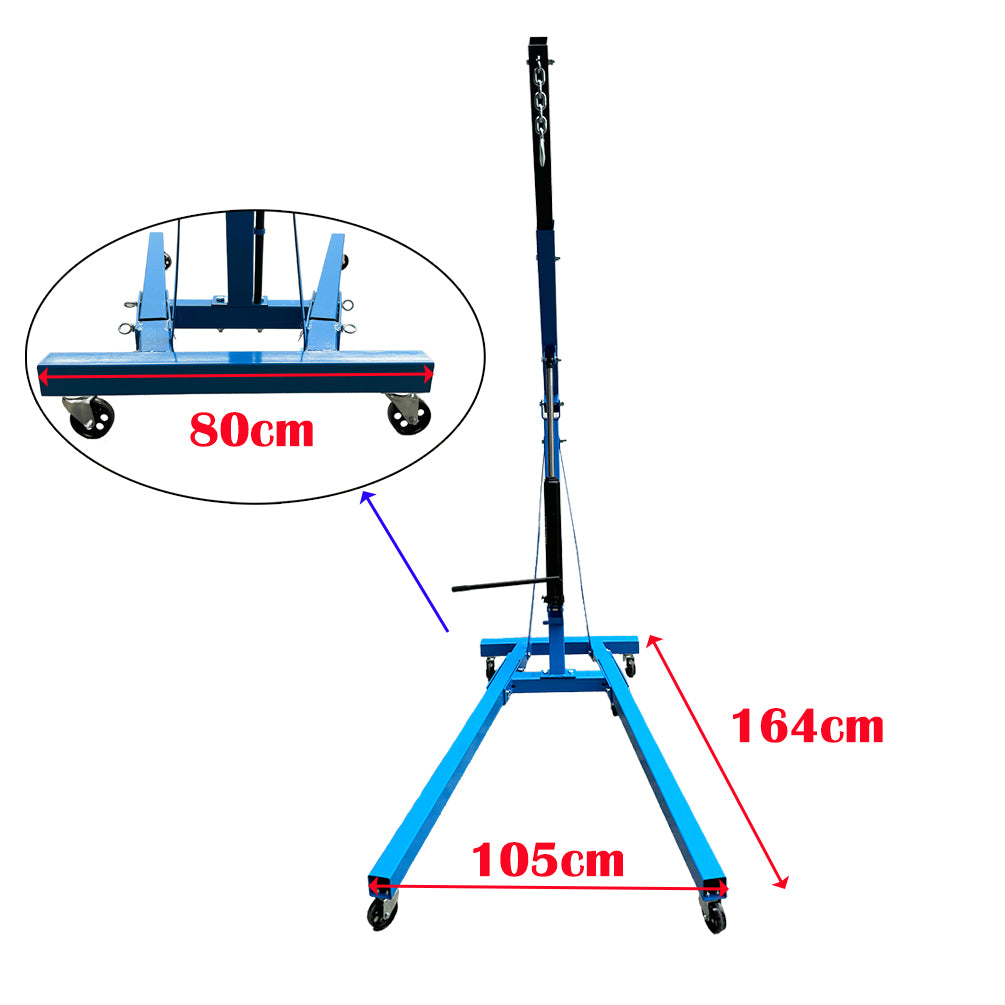 Taurus Legend 2 Ton Engine Crane 2000kg Blue Folding Hoist Heavy Duty