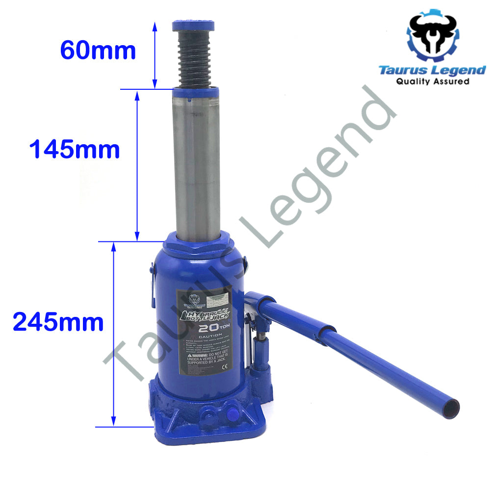 20 Ton Hydraulic Cylinder Bottle Jack Car Van Truck Caravan W/ Safety Valve Blue
