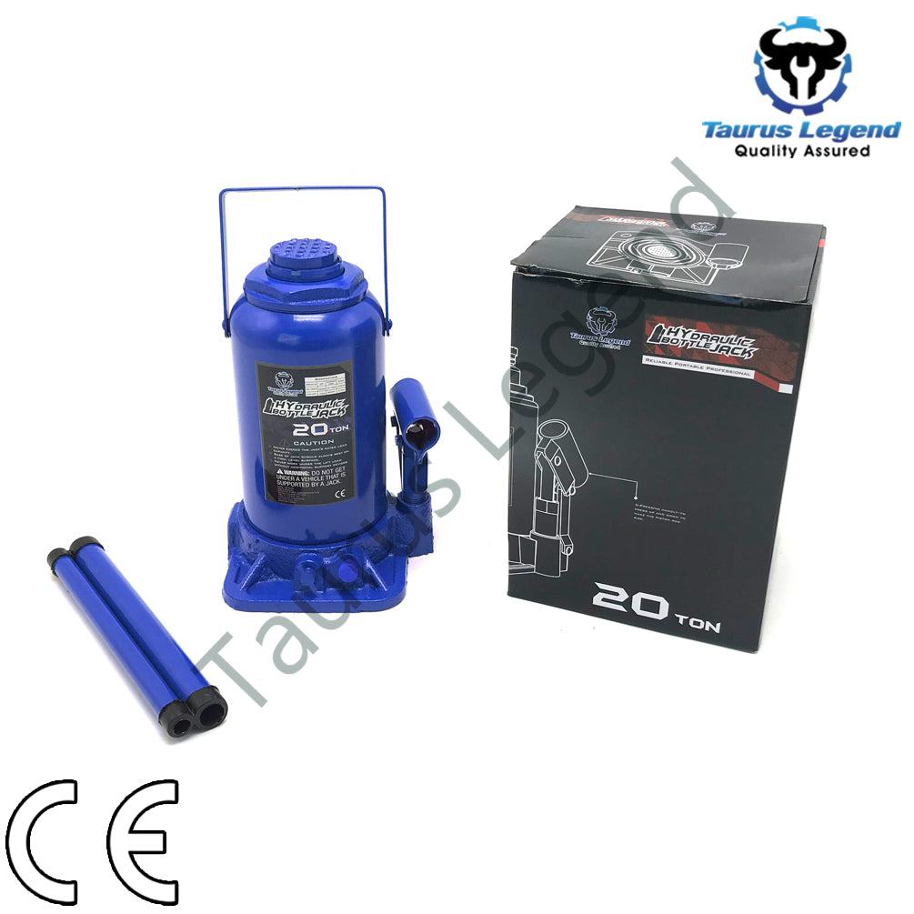 20 Ton Hydraulic Cylinder Bottle Jack Car Van Truck Caravan W/ Safety Valve Blue
