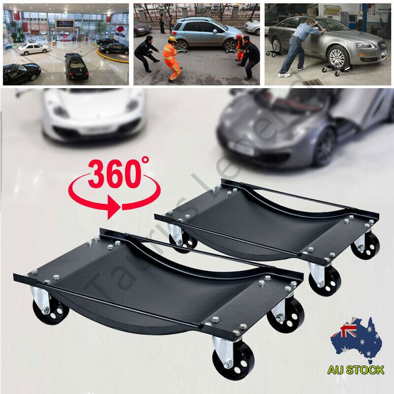4PC Car Wheel Dolly Vehicle Positioning Jack Transport Trolley Mover 1820kg Load