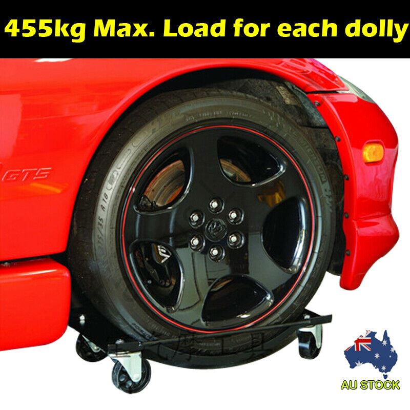 4PC Car Wheel Dolly Vehicle Positioning Jack Transport Trolley Mover 1820kg Load