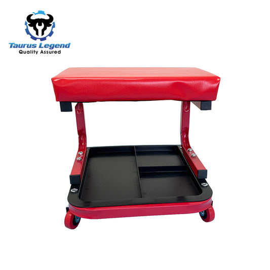 Mechanic Rolling Creeper Seat Mobile Garage Work Stool Tool Storage 150kg Load