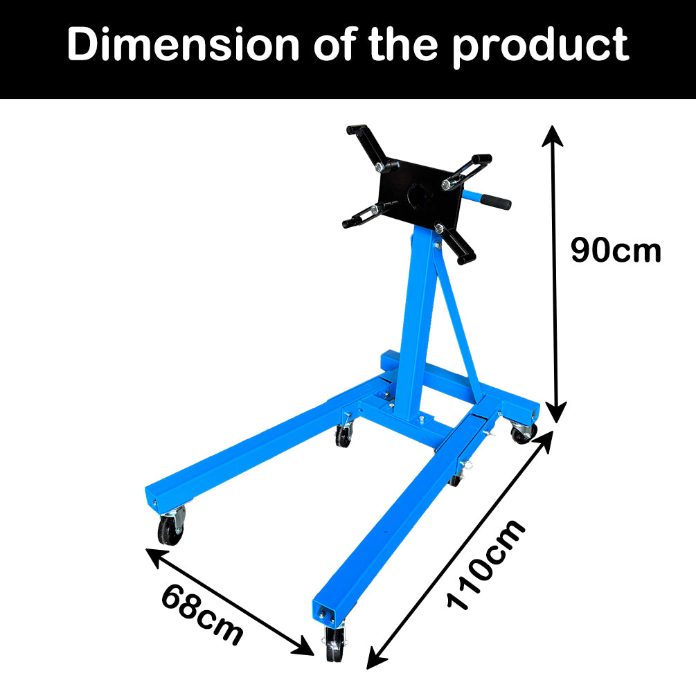 2000LB Folding Engine Stand 910kg Heavy Duty Workshop Industrial Car Crane Hoist