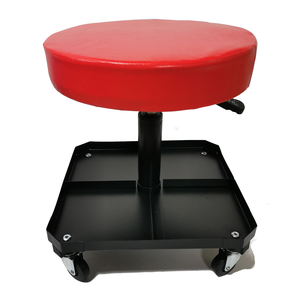 150kg Pneumatic Roller Seat Mechanic Rolling Stool with Square Tool Tray