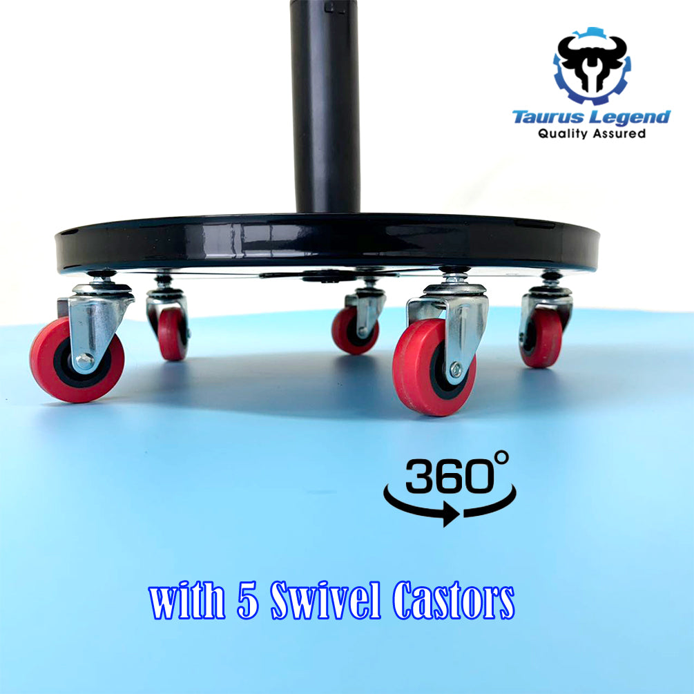 Pneumatic Roller Seat Mechanic Rolling Stool With Tool Tray 150kg Capacity