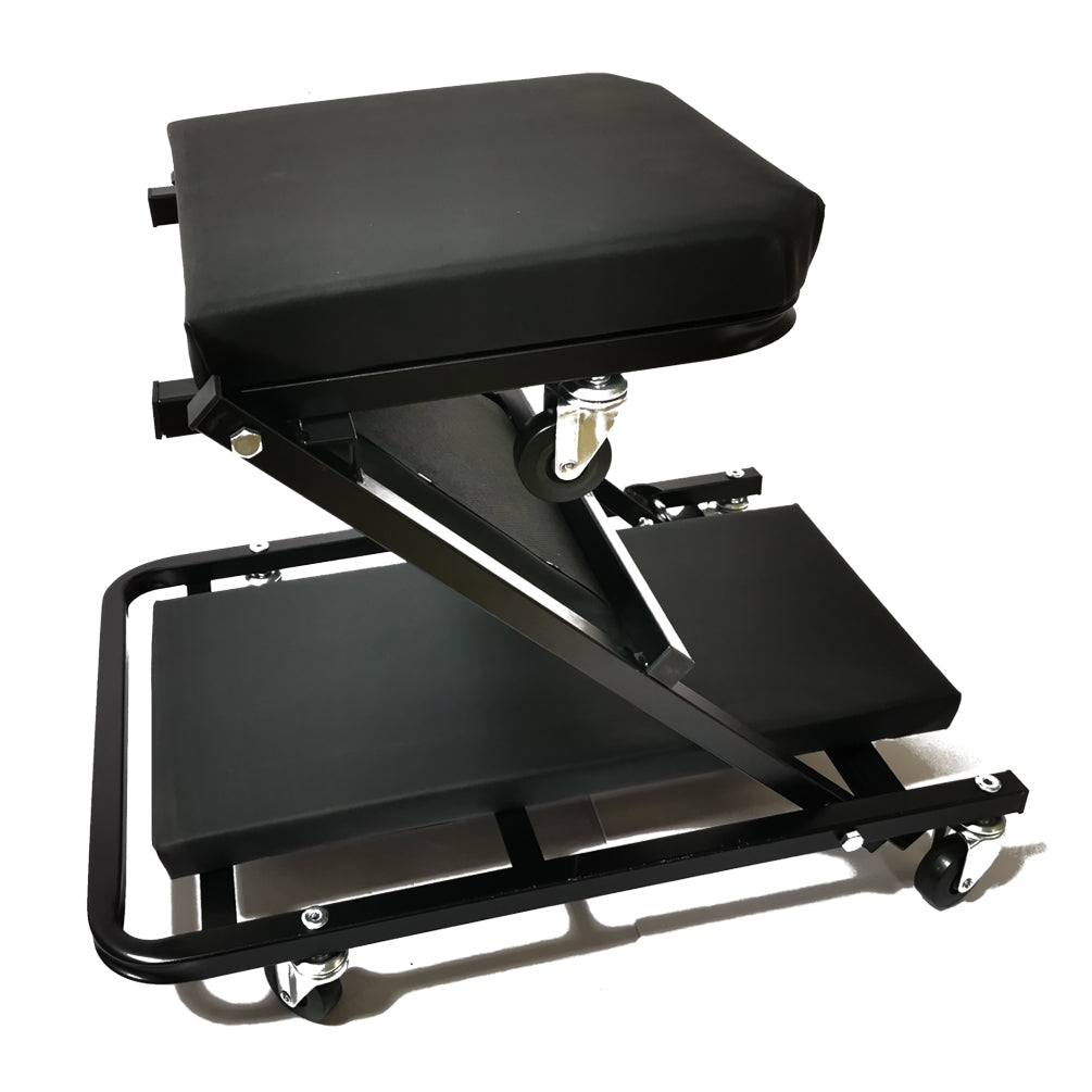 48" 2 in 1 Folding Creeper Mechanic Stool Seat Garage Repair Trolley Workshop