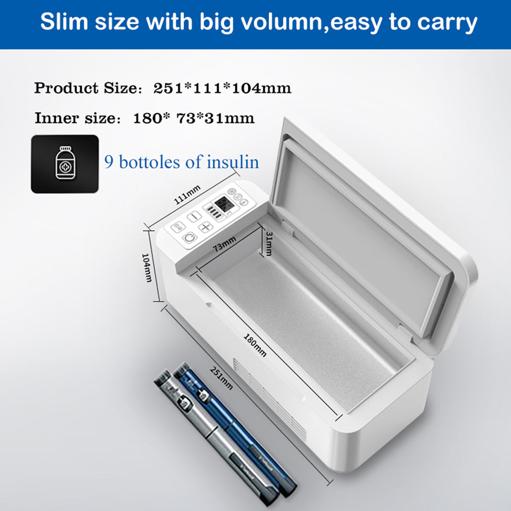 Rechargeable Mini Car Fridge Medical Cooler Box Diabetic Insulin Storage