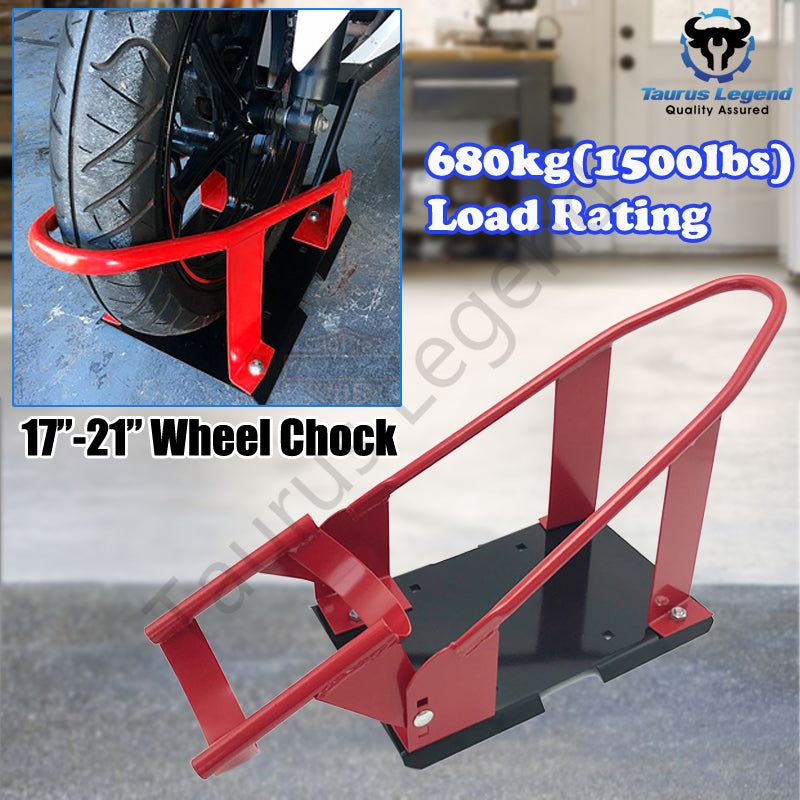 17"-21" Adjustable 680kg Motorcycle Front Wheel Chock Motorbike Trailer Stand