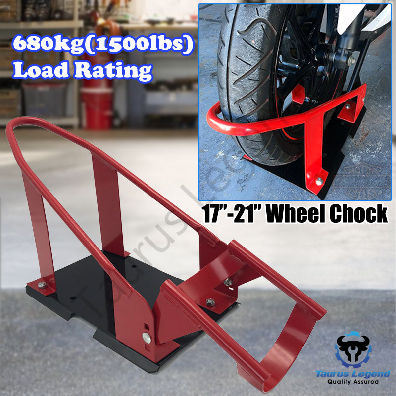 17"-21" Adjustable 680kg Motorcycle Front Wheel Chock Motorbike Trailer Stand