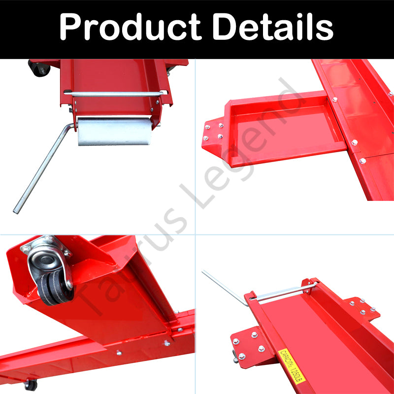 567kg Heavy Motorcycle Motorbike Dolly Mover Loader Parking Stand-Red
