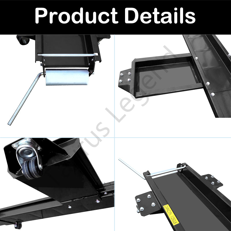 567kg Heavy Motorcycle Motorbike Dolly Mover Loader Parking Stand Wheel Chock-BK