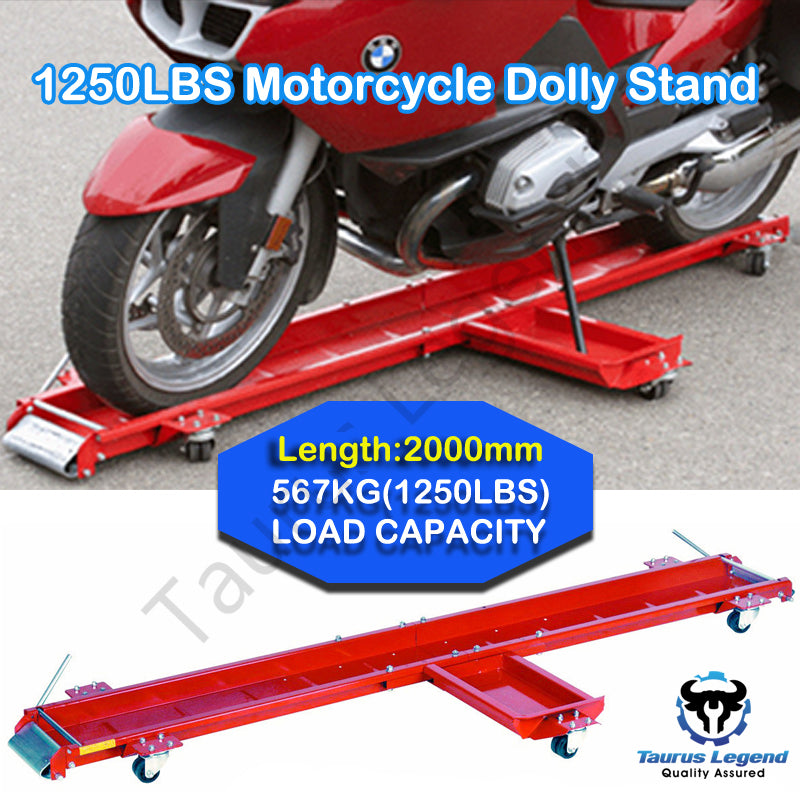 567kg Heavy Motorcycle Motorbike Dolly Mover Loader Parking Stand-Red