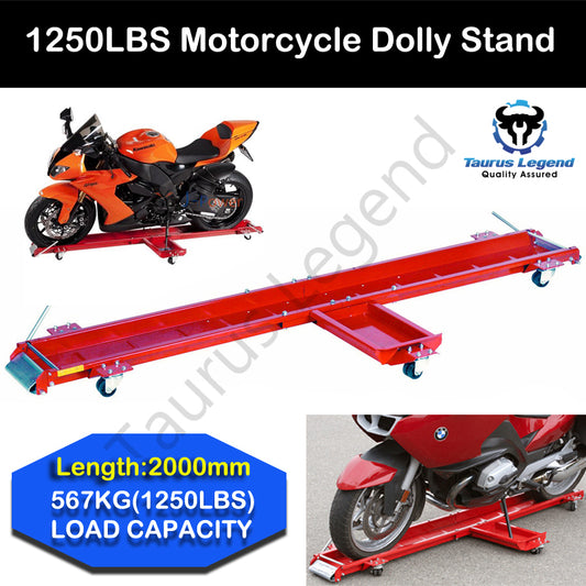 567kg Heavy Motorcycle Motorbike Dolly Mover Loader Parking Stand-Red