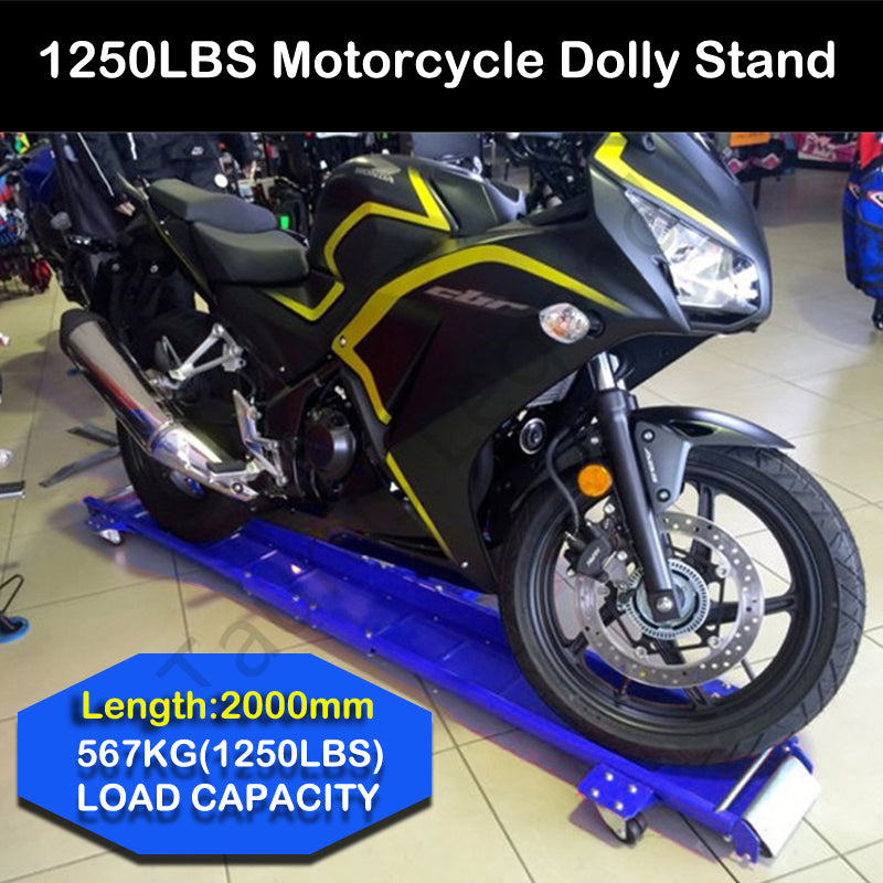 567kg Heavy Motorcycle Motorbike Dolly Mover Loader Parking Stand-Blue