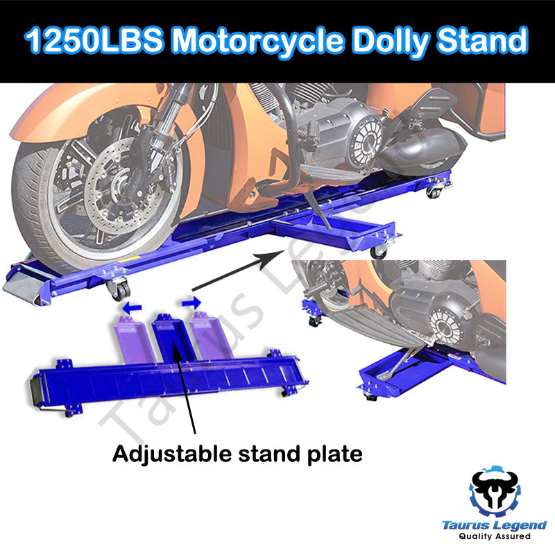 567kg Heavy Motorcycle Motorbike Dolly Mover Loader Parking Stand-Blue