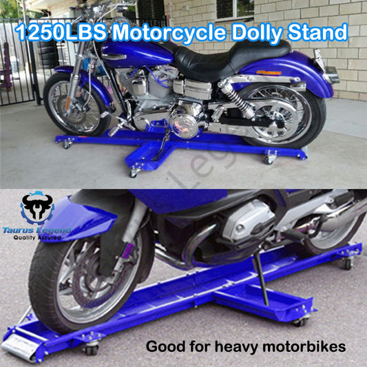 567kg Heavy Motorcycle Motorbike Dolly Mover Loader Parking Stand-Blue
