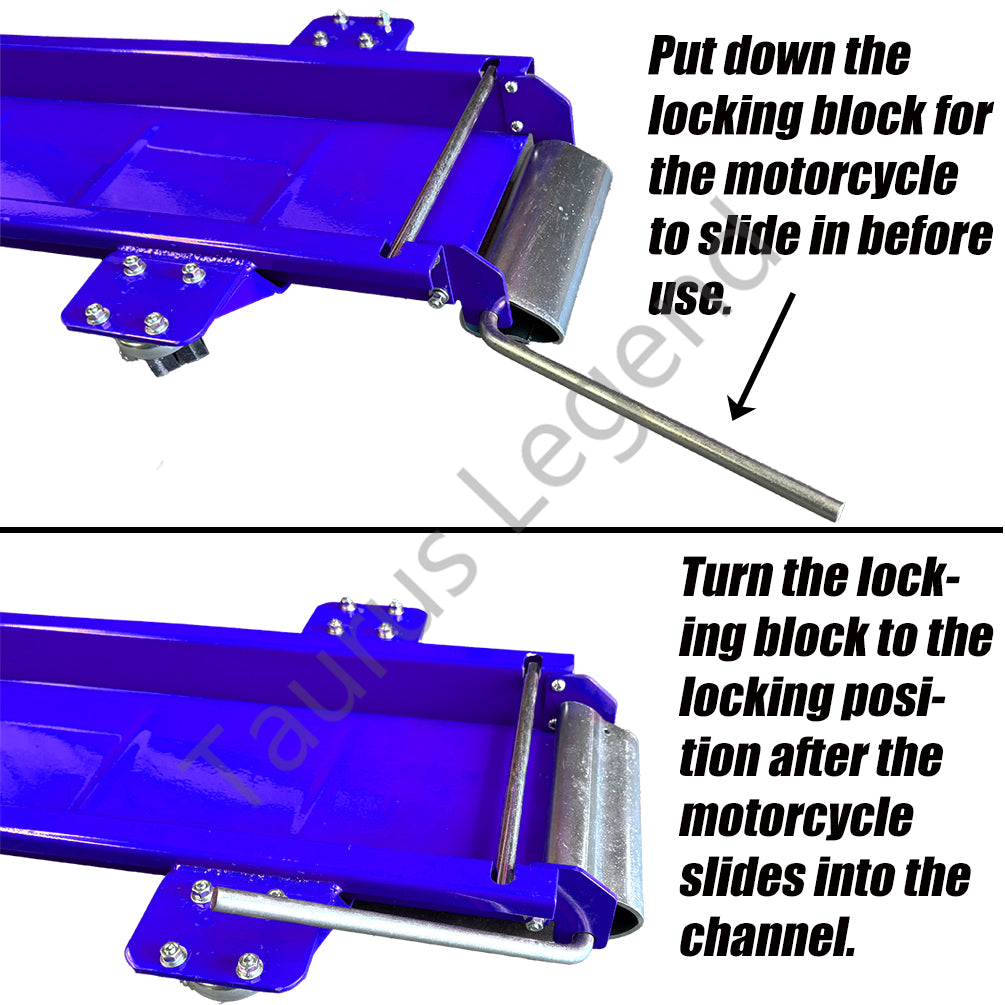567kg Heavy Motorcycle Motorbike Dolly Mover Loader Parking Stand-Blue