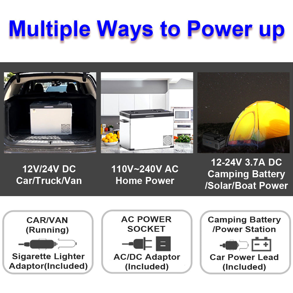 50L Portable Car Fridge Freezer for Camping SUV Truck 4WD Caravan Boat 12/240V