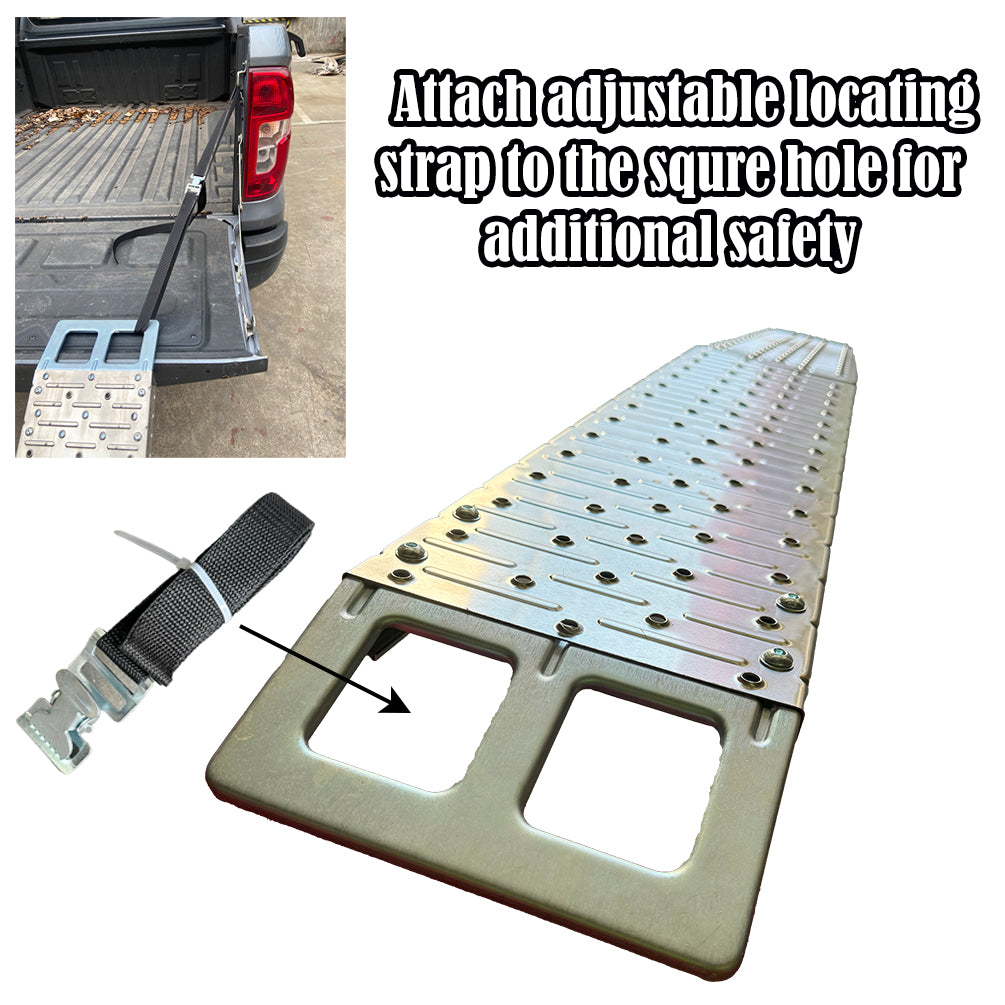 300kg Stainless Steel Dirt Bike Loading Ramp with Safety Strap for Ute Truck Van