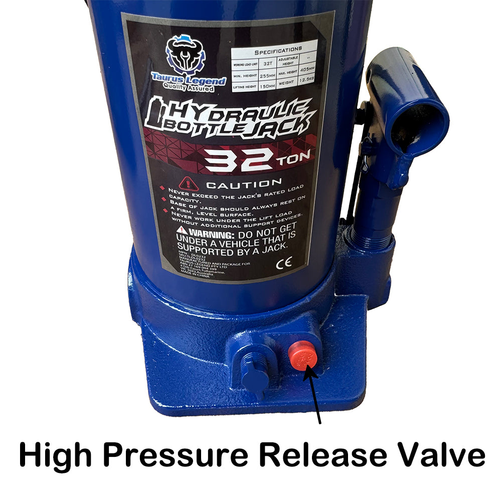 2PC 32 Ton Hydraulic Bottle Jack Car Van Truck Caravan Lift W/ Safety Valve