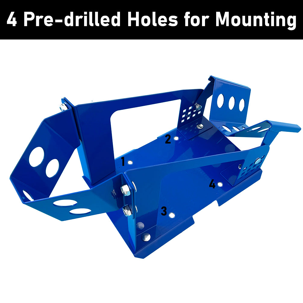 17"-21" Motorcycle Front Wheel Chock Trailer Stand 12 Holes Adjustable Blue