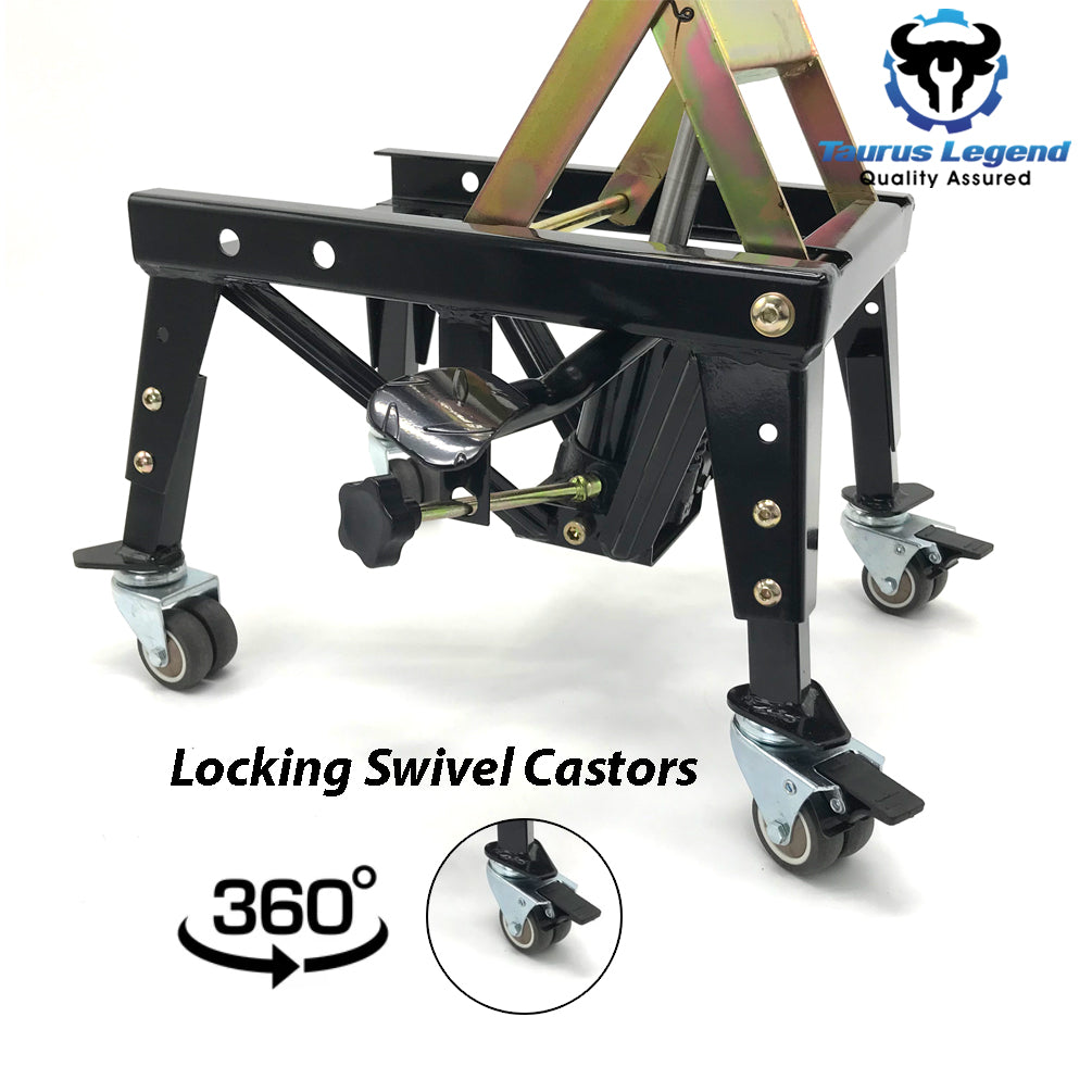 350lbs Light Motorbike Lift Dirt Bike Hydraulic Scissor Jack Hoist with Castors