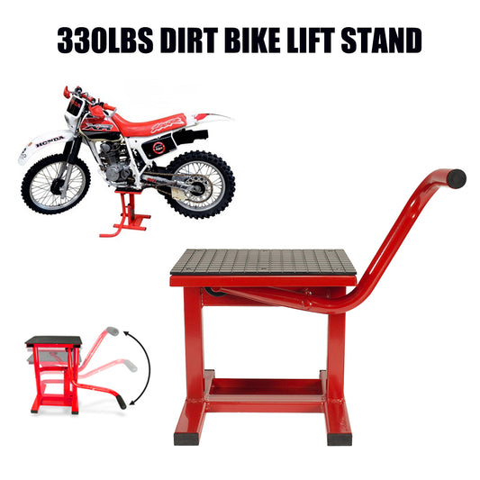 Dirt Bike Motorcycle Lift Motorbike Stand Work Bench Lifter 150kg Load Red