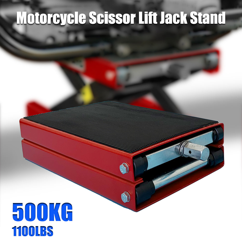 500kg Motorcycle Scissor Jack 9-37cm ATV Motorbike Lift Antiskip Platform Bench