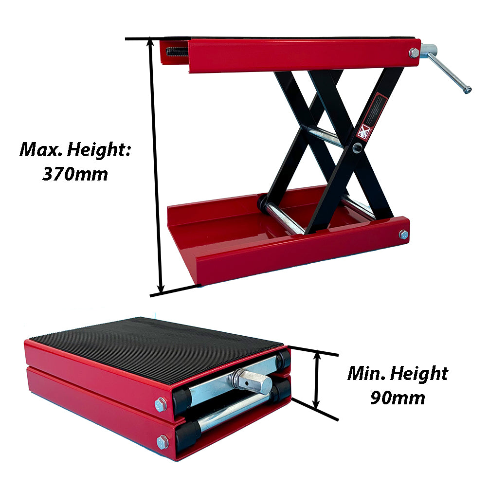 500kg Motorcycle Scissor Jack 9-37cm ATV Motorbike Lift Antiskip Platform Bench