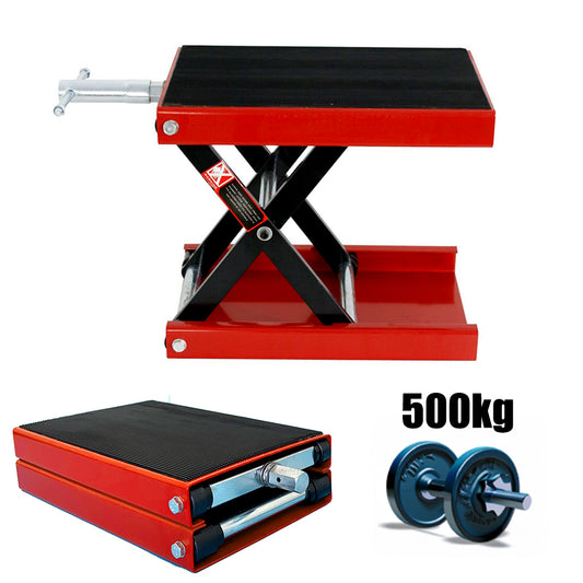 500kg Motorcycle Scissor Jack 9-37cm ATV Motorbike Lift Antiskip Platform Bench