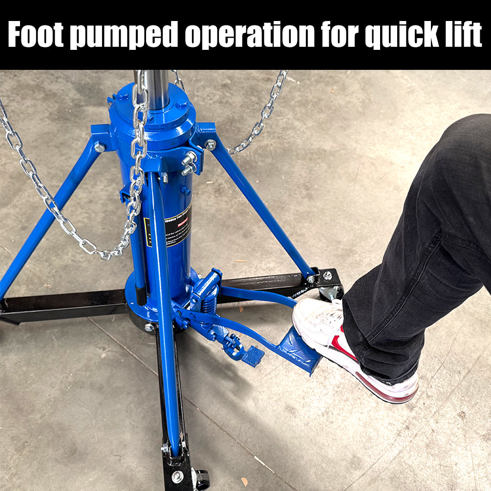 1000kg Heavy Duty Dual Stage Gearbox High Lift Transmission Jack with Foot Pedal