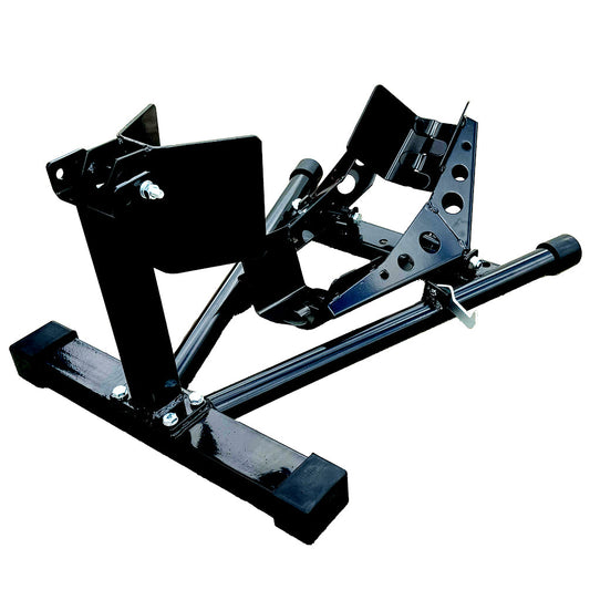 Motorcycle wheel chock cradle and steel base: fitment checks before buying