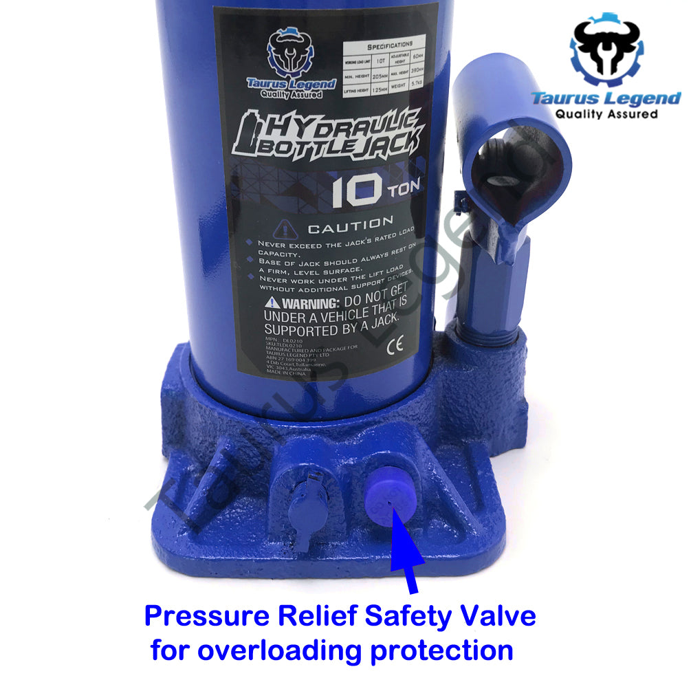 10 Ton High Quality Hydraulic Bottle Jack Car Van Truck Caravan W/ Safety Valve