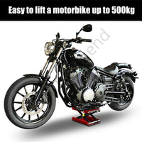 500kg Motorcycle Scissor Jack 9-37cm ATV Motorbike Lift Antiskip Platform Bench