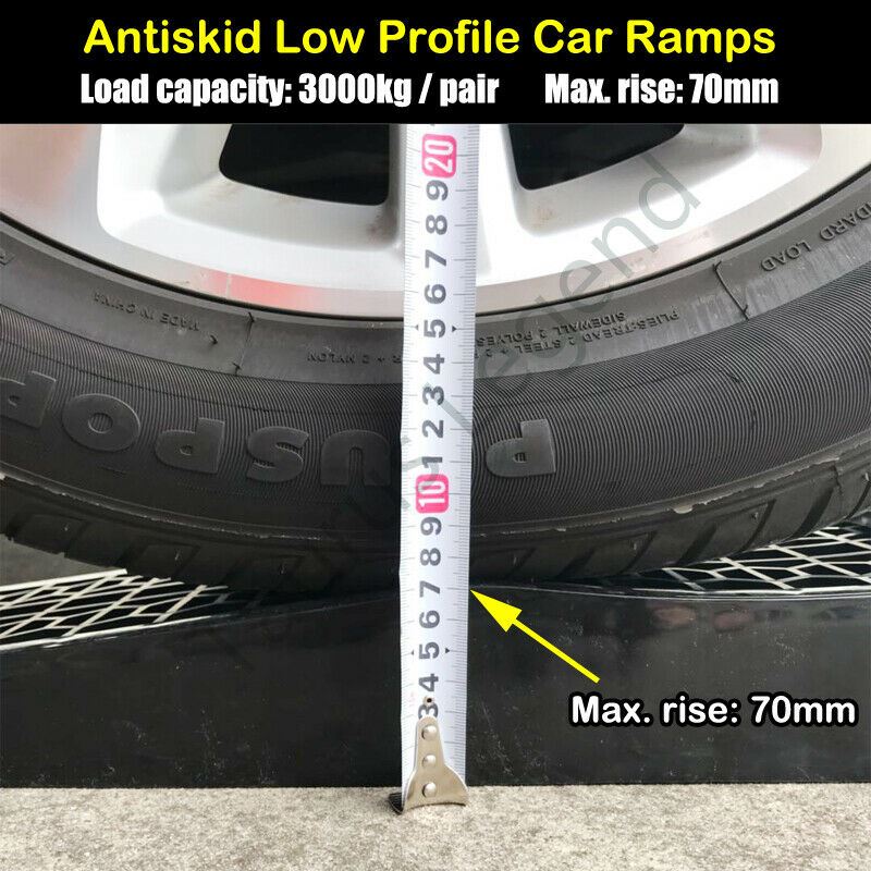 3000kg Super Low Profile NEW Car Ramps 7cm Rise Antiskid Service Ramp (1 Pair)