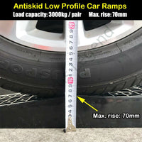 3000kg Super Low Profile NEW Car Ramps 7cm Rise Antiskid Service Ramp (1 Pair)