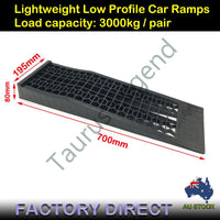 3000kg Super Low Profile NEW Car Ramps 7cm Rise Antiskid Service Ramp (1 Pair)