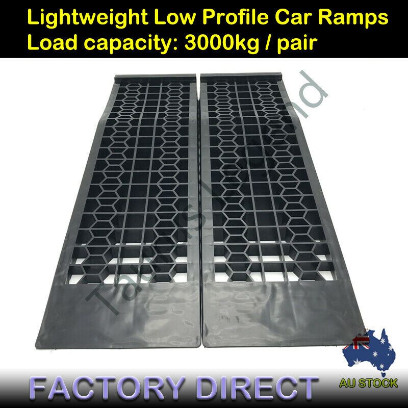 3000kg Super Low Profile NEW Car Ramps 7cm Rise Antiskid Service Ramp (1 Pair)