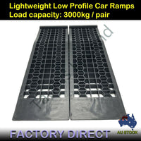 3000kg Super Low Profile NEW Car Ramps 7cm Rise Antiskid Service Ramp (1 Pair)