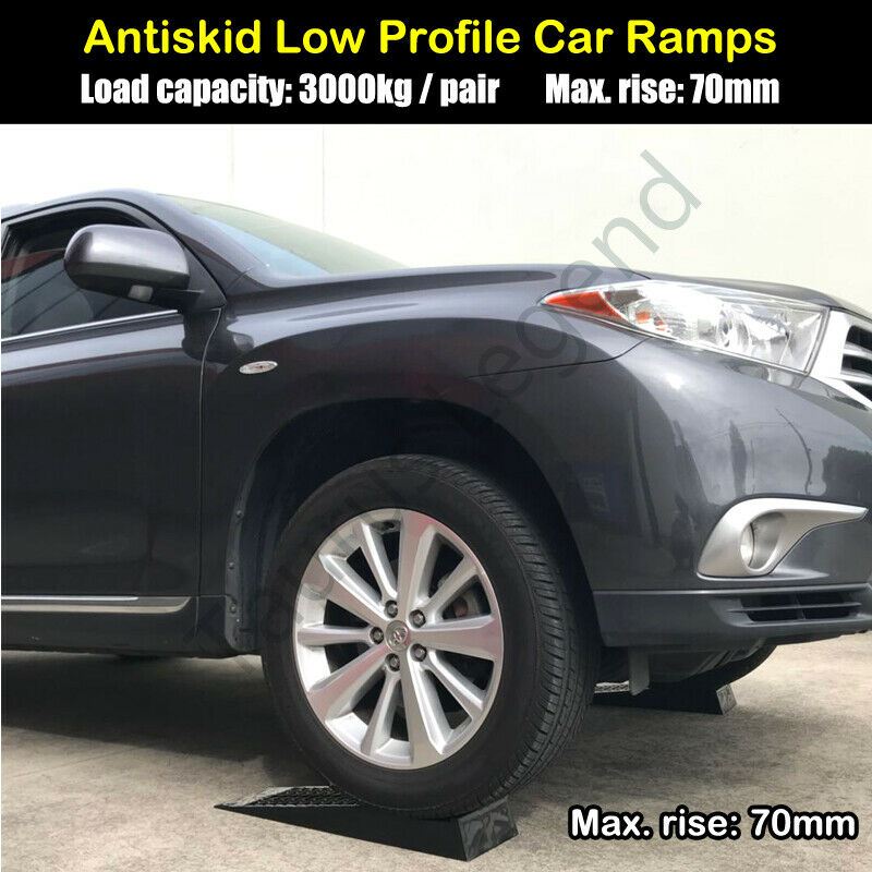 3000kg Super Low Profile NEW Car Ramps 7cm Rise Antiskid Service Ramp (1 Pair)