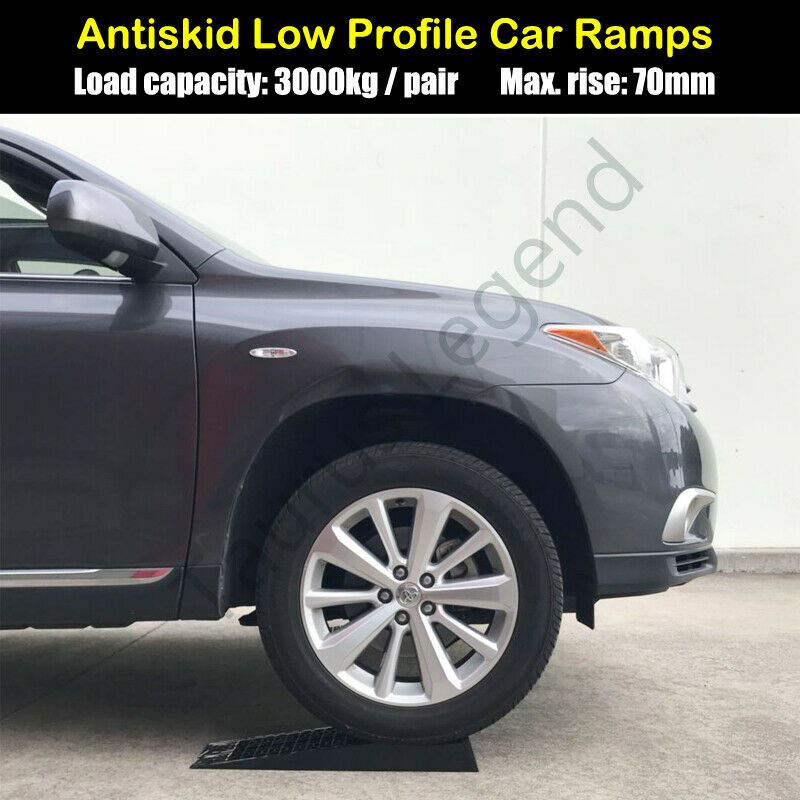3000kg Super Low Profile NEW Car Ramps 7cm Rise Antiskid Service Ramp (1 Pair)