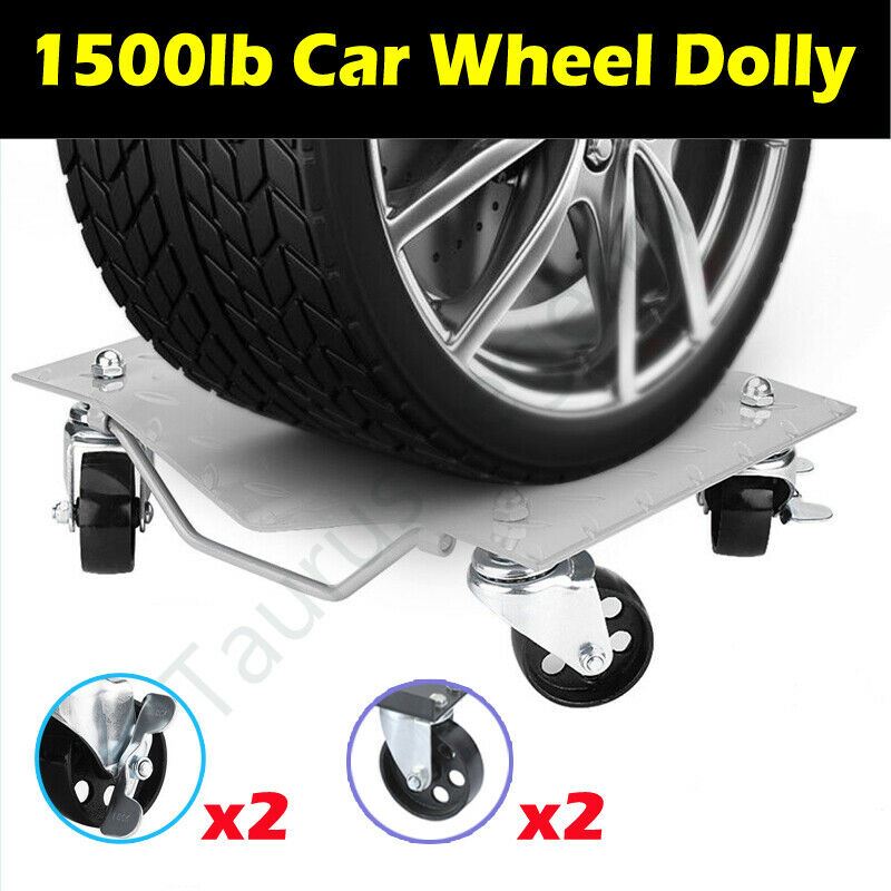 4PC Car Wheel Dolly Vehicle Positioning Jack Transport Trolley Set 2720kg Load