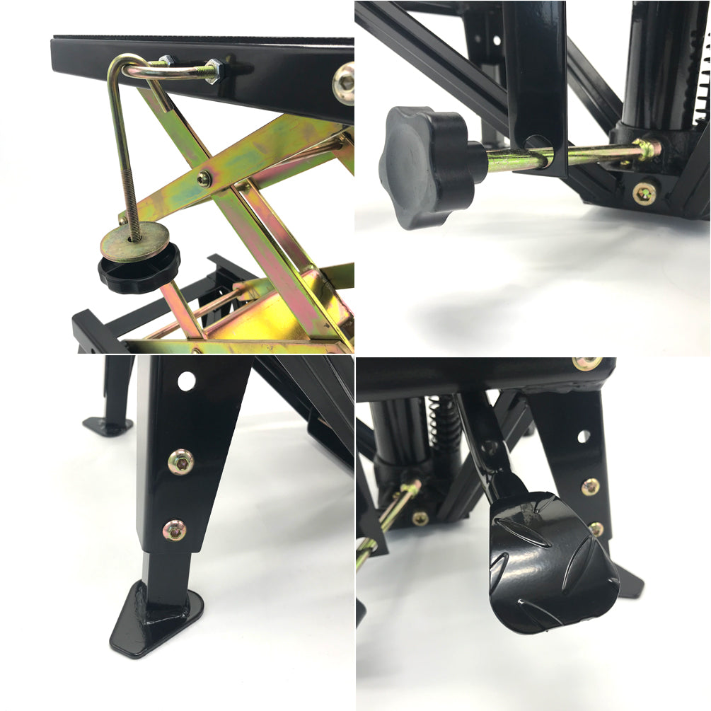 Light Motorbike Dirt Bike Lift 350lbs Hydraulic Scissor Jack Hoist Black