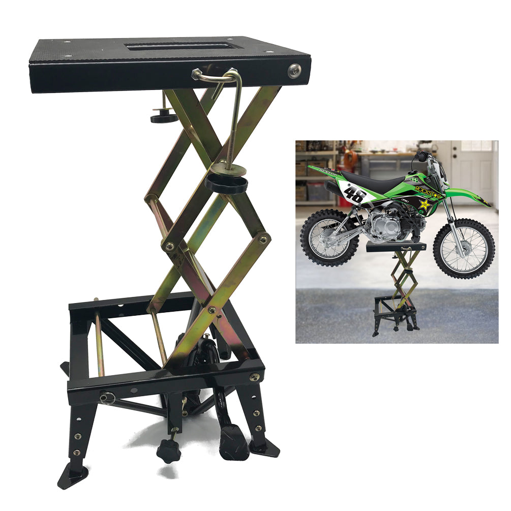 Light Motorbike Dirt Bike Lift 350lbs Hydraulic Scissor Jack Hoist Black